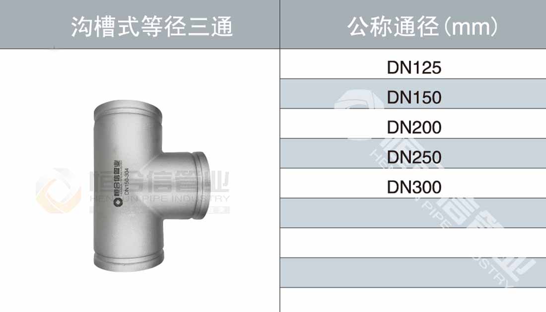 溝槽式等徑三通參數1