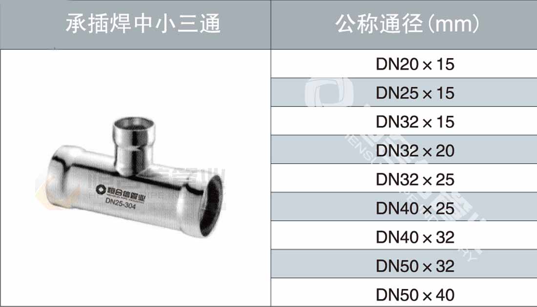 承插（chā）焊中小三通參數1